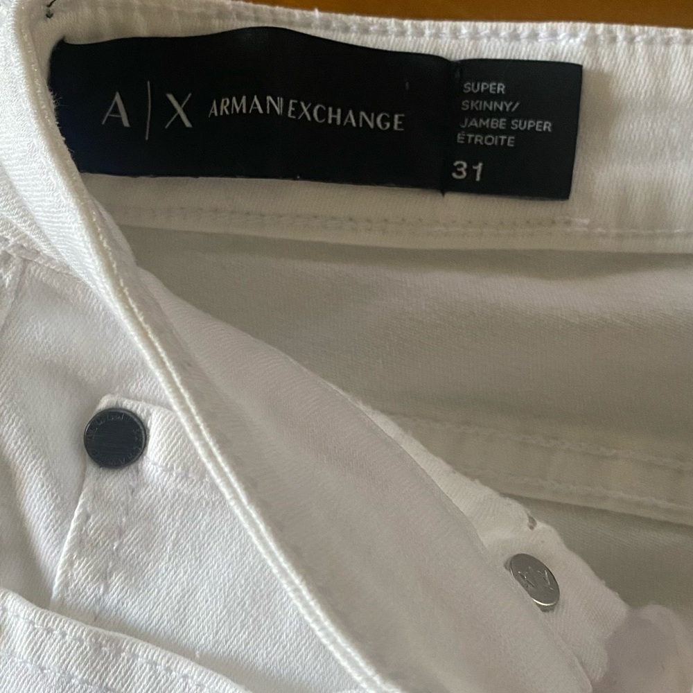 Armani Exchange Super Skinny White Denim